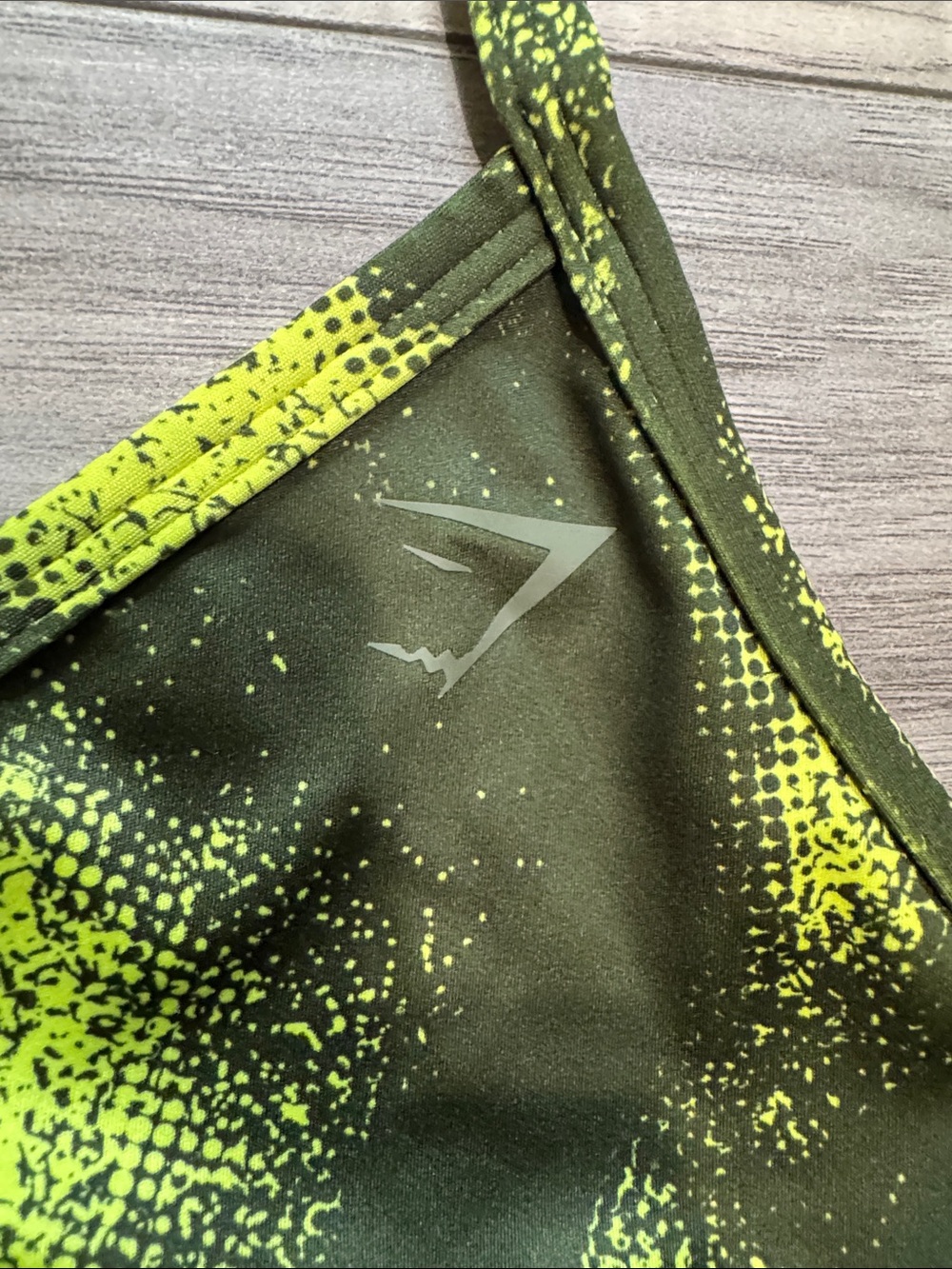 Gymshark Olive & Neon Yellow Performance Bralette - Picture 2 of 3